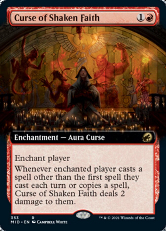 Curse of Shaken Faith (Extended Art) [Innistrad: Midnight Hunt] Foil