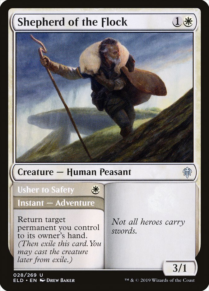 Shepherd of the Flock // Usher to Safety [Throne of Eldraine] Foil