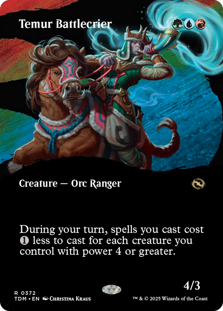 Temur Battlecrier (Borderless) [Tarkir: Dragonstorm] Foil
