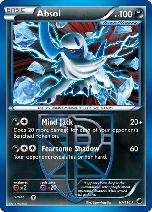 Absol (67/116) [Black & White: Plasma Freeze] Reverse Holofoil