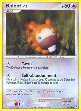 Bidoof (54/100) [Diamond & Pearl: Stormfront] Reverse Holofoil