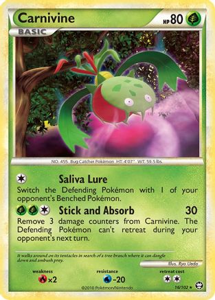 Carnivine (16/102) [HeartGold & SoulSilver: Triumphant] Reverse Holofoil
