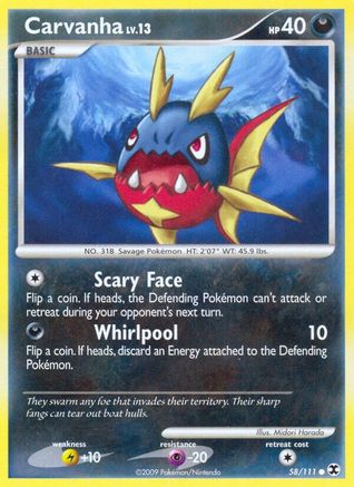 Carvanha (58/111) [Platinum: Rising Rivals] Reverse Holofoil