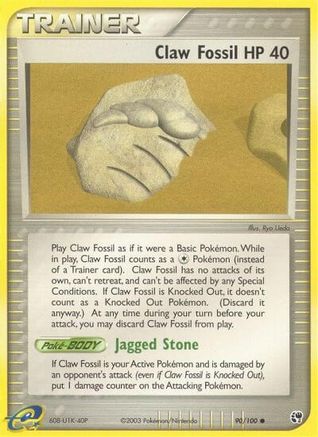 Claw Fossil (90/100) [EX: Sandstorm] Reverse Holofoil