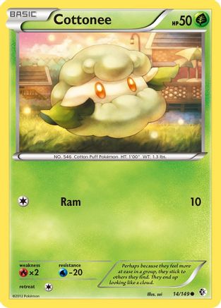 Cottonee (14/149) [Black & White: Boundaries Crossed] Reverse Holofoil