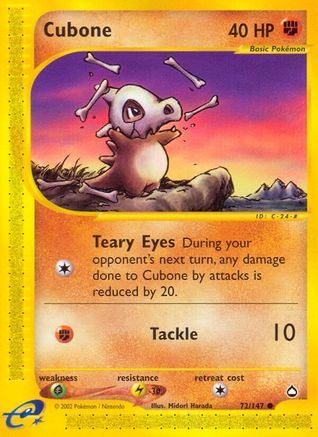 Cubone (72/147) [Aquapolis] Reverse Holofoil