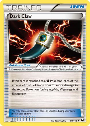 Dark Claw (92/108) [Black & White: Dark Explorers] Reverse Holofoil
