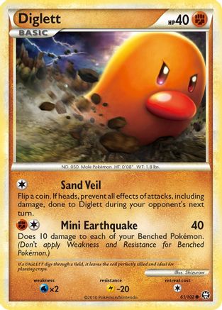 Diglett (61/102) [HeartGold & SoulSilver: Triumphant] Reverse Holofoil