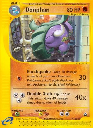 Donphan (7/147) [Aquapolis] Reverse Holofoil
