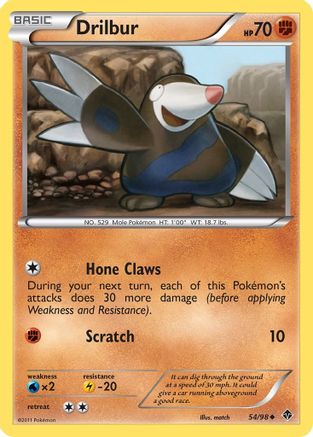 Drilbur (54/98) [Black & White: Emerging Powers] Reverse Holofoil