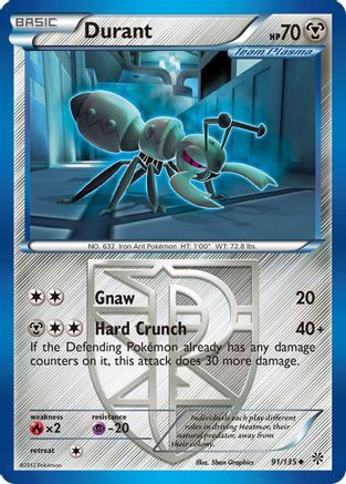 Durant (91/135) [Black & White: Plasma Storm] Reverse Holofoil