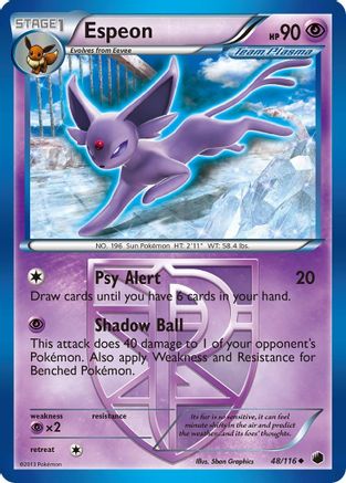 Espeon (48/116) [Black & White: Plasma Freeze] Reverse Holofoil