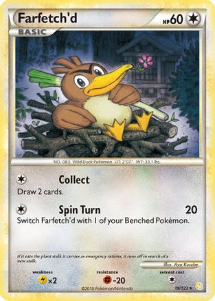 Farfetch'd (19/123) [HeartGold & SoulSilver: Base Set] Reverse Holofoil