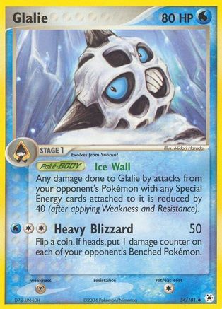 Glalie (34/101) [EX: Hidden Legends] Reverse Holofoil