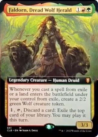 Faldorn, Dread Wolf Herald (Extended Art) [Commander Legends: Battle for Baldur's Gate] Foil