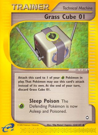 Grass Cube 01 (124/147) [Aquapolis] Reverse Holofoil