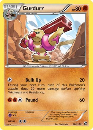 Gurdurr (60/114) [Black & White: Base Set] Reverse Holofoil