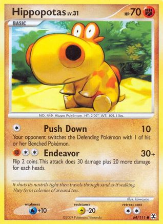 Hippopotas (64/111) [Platinum: Rising Rivals] Reverse Holofoil