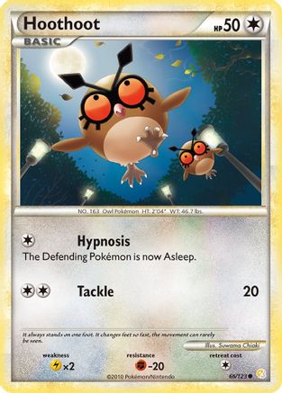 Hoothoot (66/123) [HeartGold & SoulSilver: Base Set] Reverse Holofoil