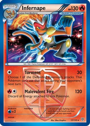 Infernape (17/135) [Black & White: Plasma Storm] Reverse Holofoil