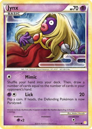 Jynx (69/123) [HeartGold & SoulSilver: Base Set] Reverse Holofoil