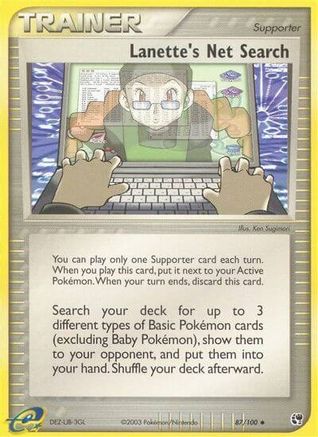 Lanette's Net Search (87/100) [EX: Sandstorm] Reverse Holofoil