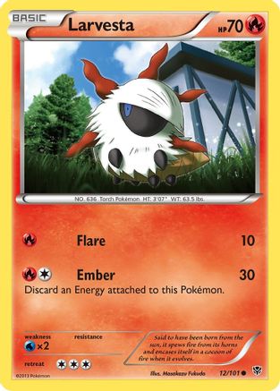 Larvesta (12/101) [Black & White: Plasma Blast] Reverse Holofoil