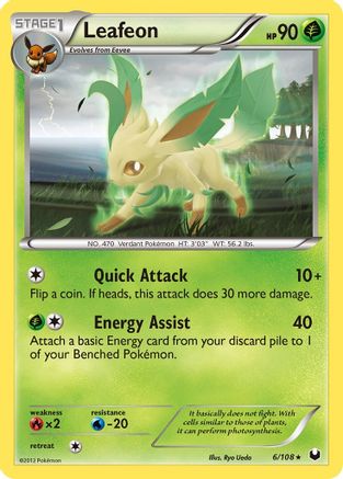 Leafeon (6/108) [Black & White: Dark Explorers] Reverse Holofoil