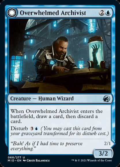 Overwhelmed Archivist // Archive Haunt [Innistrad: Midnight Hunt] Foil