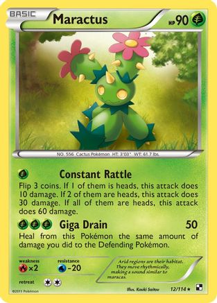 Maractus (12/114) [Black & White: Base Set] Reverse Holofoil