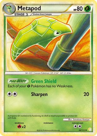 Metapod (46/123) [HeartGold & SoulSilver: Base Set] Reverse Holofoil