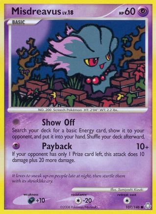 Misdreavus (107/146) [Diamond & Pearl: Legends Awakened] Reverse Holofoil