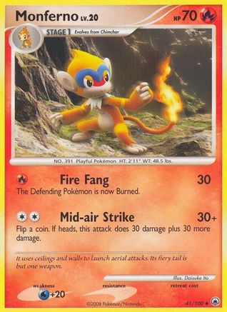 Monferno (41/100) [Diamond & Pearl: Majestic Dawn] Reverse Holofoil