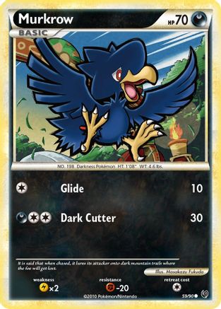 Murkrow (59/90) [HeartGold & SoulSilver: Undaunted] Reverse Holofoil