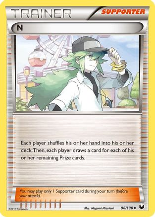 N (96/108) [Black & White: Dark Explorers] Reverse Holofoil