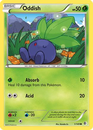 Oddish (1/149) [Black & White: Boundaries Crossed] Reverse Holofoil