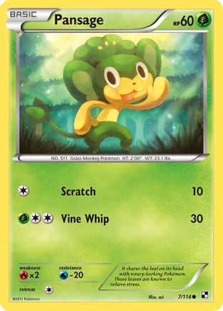 Pansage (7/114) [Black & White: Base Set] Reverse Holofoil