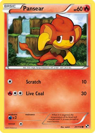 Pansear (21/114) [Black & White: Base Set] Reverse Holofoil