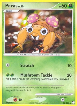 Paras (92/123) [Diamond & Pearl: Mysterious Treasures] Reverse Holofoil