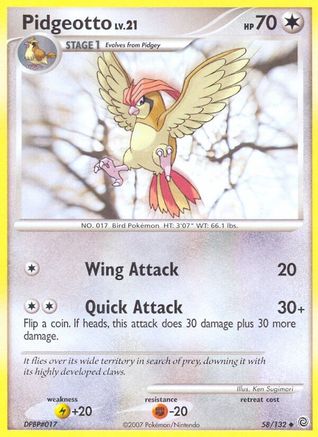 Pidgeotto (58/132) [Diamond & Pearl: Secret Wonders] Reverse Holofoil