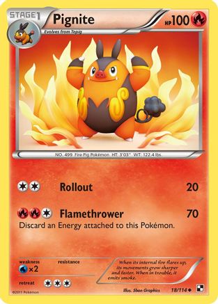 Pignite (18/114) [Black & White: Base Set] Reverse Holofoil