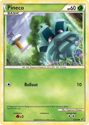 Pineco (62/90) [HeartGold & SoulSilver: Undaunted] Reverse Holofoil