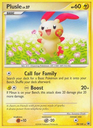 Plusle (28/100) [Diamond & Pearl: Majestic Dawn] Reverse Holofoil