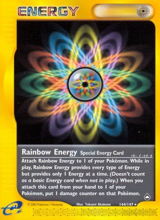 Rainbow Energy (144/147) [Aquapolis] Reverse Holofoil