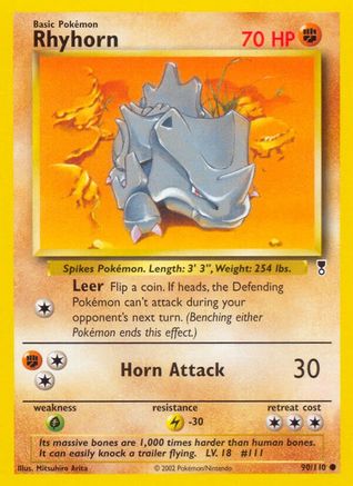 Rhyhorn (90/110) [Legendary Collection] Reverse Holofoil