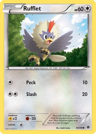 Rufflet (86/98) [Black & White: Emerging Powers] Reverse Holofoil