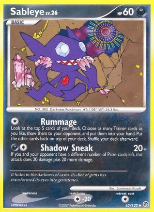Sableye (63/132) [Diamond & Pearl: Secret Wonders] Reverse Holofoil