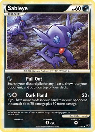 Sableye (35/90) [HeartGold & SoulSilver: Undaunted] Reverse Holofoil