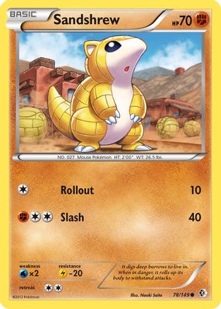 Sandshrew (78/149) [Black & White: Boundaries Crossed] Reverse Holofoil