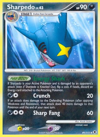 Sharpedo (49/111) [Platinum: Rising Rivals] Reverse Holofoil
